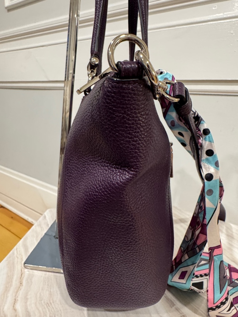 COACH Bag Prairie Purple Leather Satchel Tote EUC - Picture 7 of 17